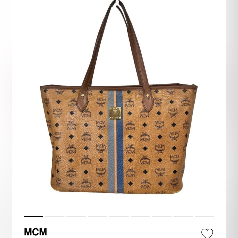 MCM Brown and Blue Women's Tote Bag
